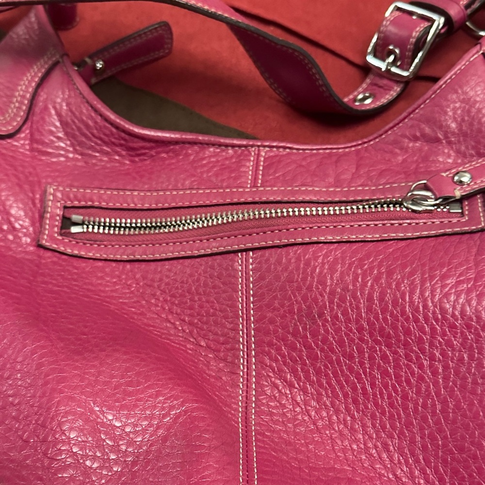 Coach Fuchsia Leather Shoulder Bag - Picture 3 of 7